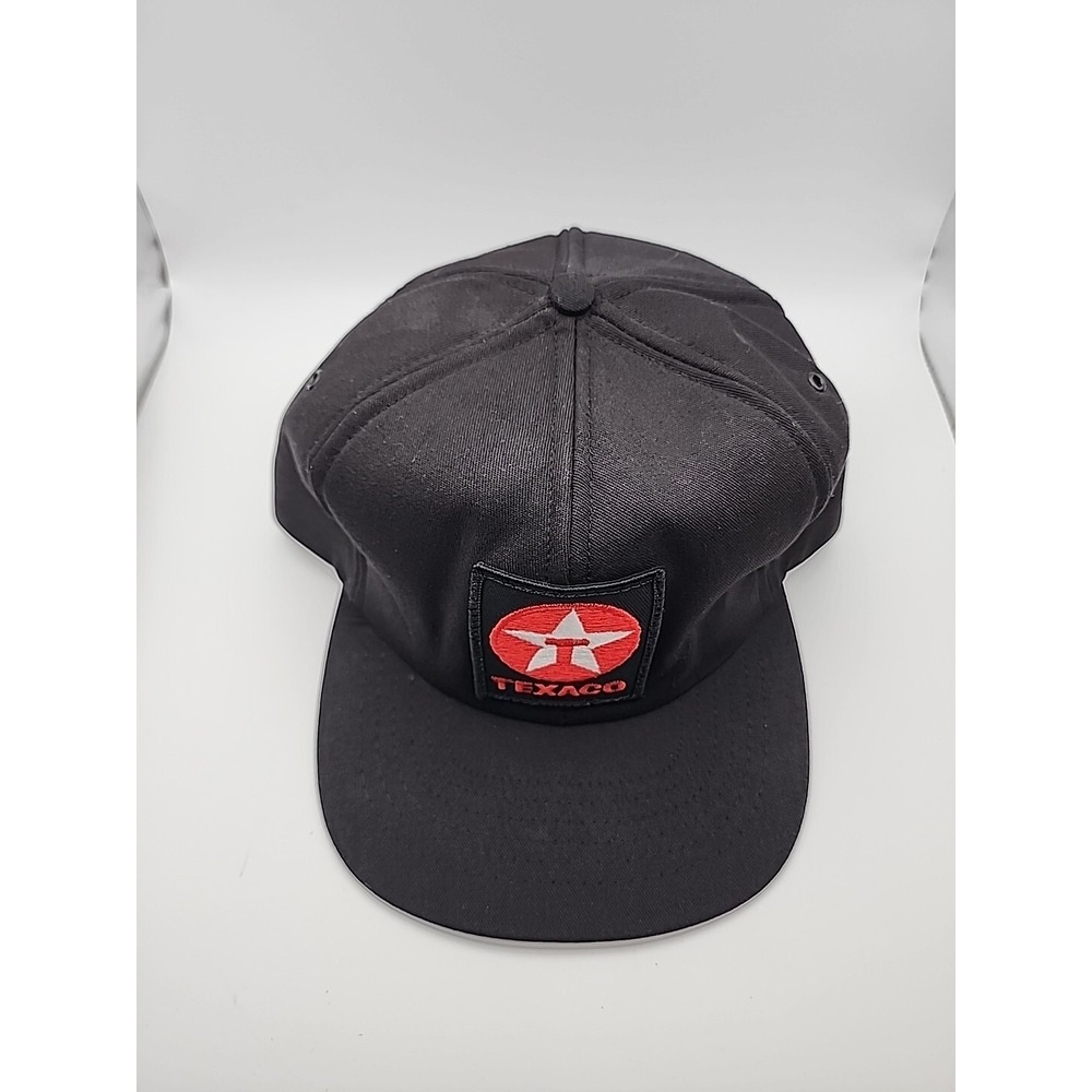 Vintage Texaco Embroidered Patch Black Trucker Hat Cap Insulated USA Snap Back - Picture 2 of 14